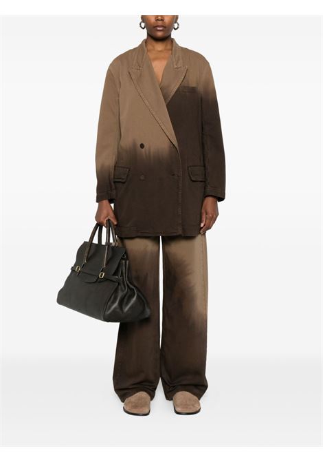 pantaloni ball donna marrone oliva UMA WANG | UW3038UW416